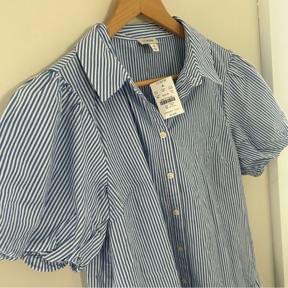 J.CREW Women's Short Sleeve Dress Size 12, Striped Cotton NWT - Picture 7 of 11